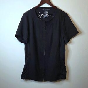 Noel Asmar Uniforms Black Short Sleeve Zip Up Jacket Size 2XL